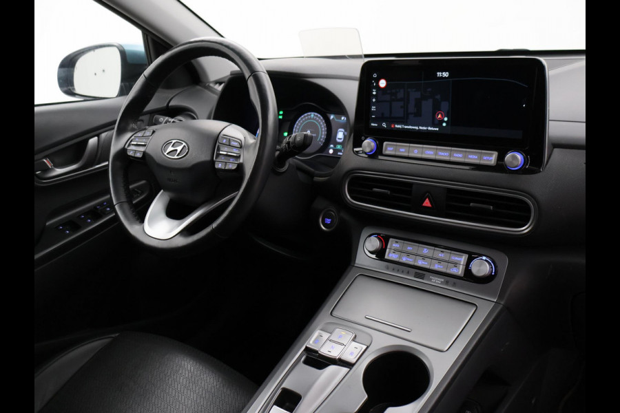 Hyundai Kona EV PREMIUM SKY 64 kWh 100% SOH *CERAMIC BLUE* + SCHUIFDAK | STOELVERW. V+A | STOELVENTILATIE | KRELL