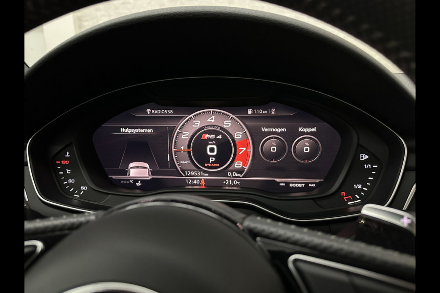 Audi RS4 Avant 2.9 TFSI A4 Quattro | Carbon | Panorama | RS-Dynamic | ACC | 360 Camera | Matrix-LED | Keyless-Entry | Massage | 20 inch | Memory | Black-Optic | 3-Zone Clima | Tour-Pakket | Getint Glas | Sfeerverlichting | Autom. Parkeren | Virtual-Cockpit |