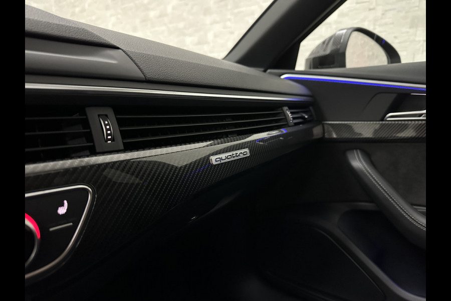 Audi RS4 Avant 2.9 TFSI A4 Quattro | Carbon | Panorama | RS-Dynamic | ACC | 360 Camera | Matrix-LED | Keyless-Entry | Massage | 20 inch | Memory | Black-Optic | 3-Zone Clima | Tour-Pakket | Getint Glas | Sfeerverlichting | Autom. Parkeren | Virtual-Cockpit |