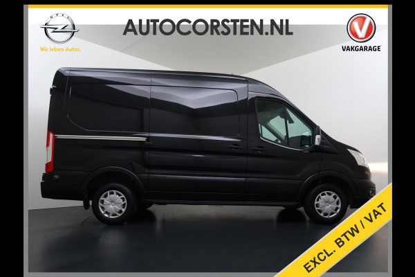 Ford Transit 310 2.0 TDCI L2H2 3-Persoons Camera Airco Stoelverwarming Elek.Stoel Cruise Control Pdc Lane Assist Trend Betonplex Vloer Wandbetimmering Schuifdeur Voorruitverwarming 1e Eigenaar Origineel Nederlandse Bus