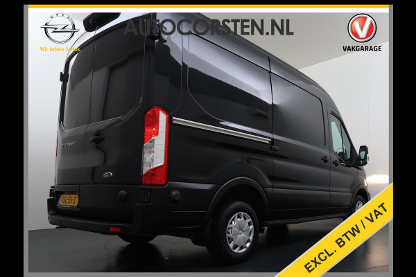 Ford Transit 310 2.0 TDCI L2H2 3-Persoons Camera Airco Stoelverwarming Elek.Stoel Cruise Control Pdc Lane Assist Trend Betonplex Vloer Wandbetimmering Schuifdeur Voorruitverwarming 1e Eigenaar Origineel Nederlandse Bus