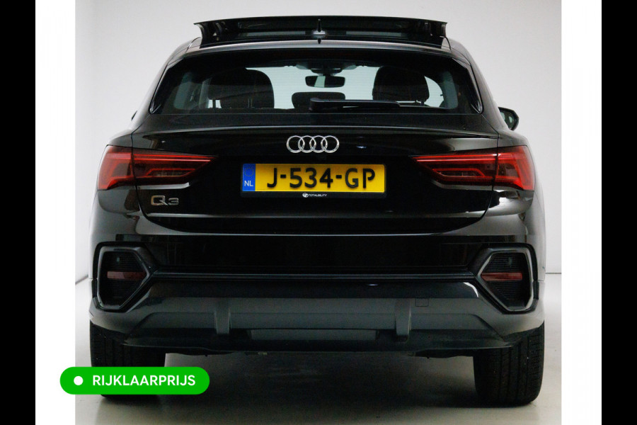 Audi Q3 Sportback 35 TFSI Edition 150 PK | NL Auto | Panoramadak | Leer | 360 camera | El. achterklep Stoelverwarming, Navigatie, App-connect, Lane assist, Cruise, Led verlichting, Regensensor