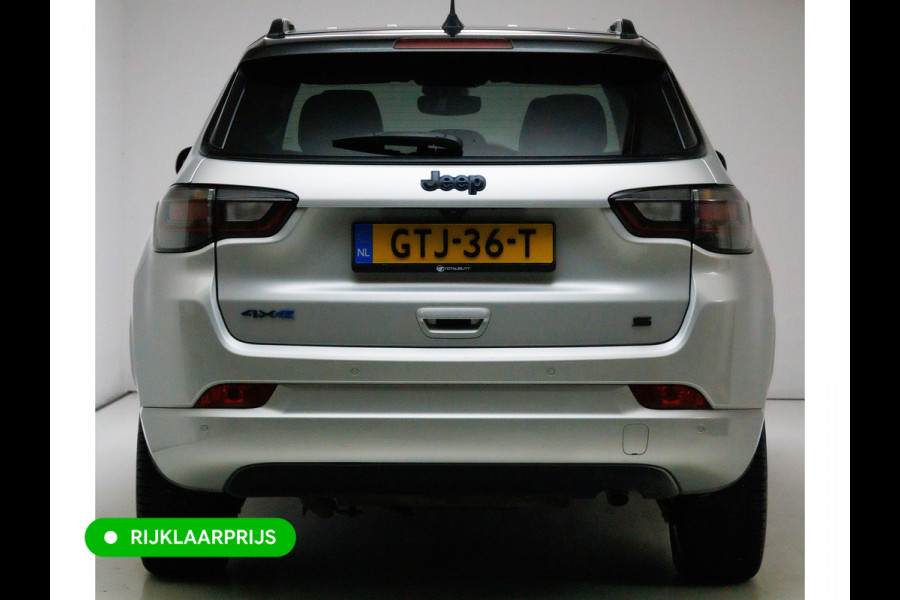 Jeep Compass 4xe 240 Hybrid Electric S 240 PK automaat | Leer | 19 Inch All-season | Stoel- Stuurverwarming Navigatie, Adaptive Cruise, Elektrische achterklep, Camera