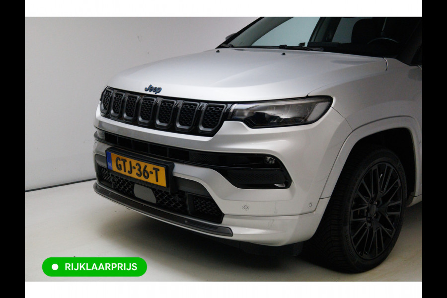 Jeep Compass 4xe 240 Hybrid Electric S 240 PK automaat | Leer | 19 Inch All-season | Stoel- Stuurverwarming Navigatie, Adaptive Cruise, Elektrische achterklep, Camera