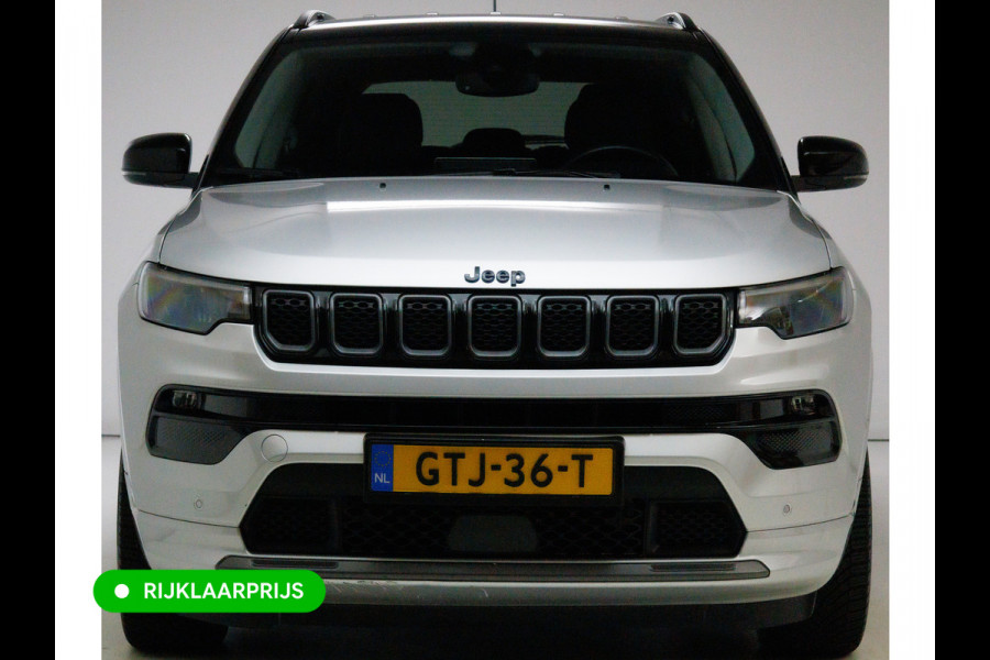 Jeep Compass 4xe 240 Hybrid Electric S 240 PK automaat | Leer | 19 Inch All-season | Stoel- Stuurverwarming Navigatie, Adaptive Cruise, Elektrische achterklep, Camera