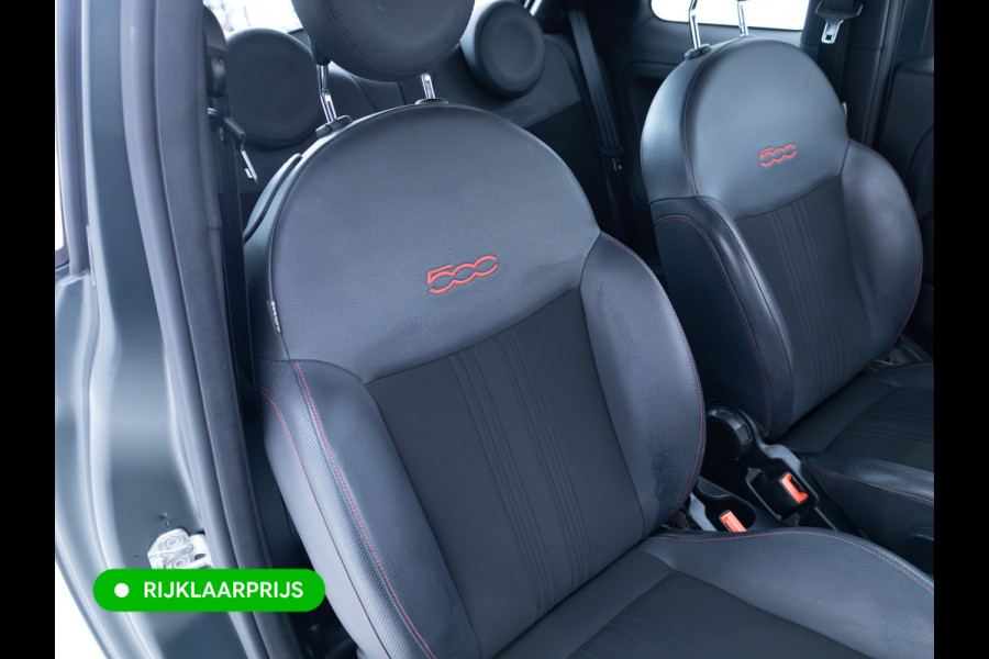 Fiat 500 1.0 Hybrid Sport Verde Portofino | 1/2 Leder/stof | Panodak | Led+ | Uconnect | Airco, Lederen MF stuurwiel, PDC achter, 16" velgen