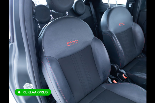 Fiat 500 1.0 Hybrid Sport Verde Portofino | 1/2 Leder/stof | Panodak | Led+ | Uconnect | Airco, Lederen MF stuurwiel, PDC achter, 16" velgen