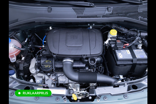 Fiat 500 1.0 Hybrid Sport Verde Portofino | 1/2 Leder/stof | Panodak | Led+ | Uconnect | Airco, Lederen MF stuurwiel, PDC achter, 16" velgen