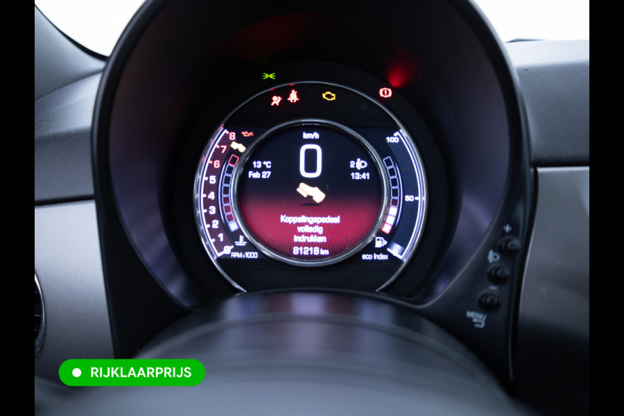 Fiat 500 1.0 Hybrid Sport Verde Portofino | 1/2 Leder/stof | Panodak | Led+ | Uconnect | Airco, Lederen MF stuurwiel, PDC achter, 16" velgen