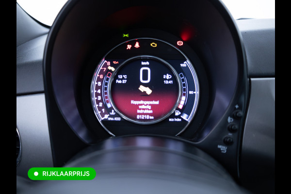 Fiat 500 1.0 Hybrid Sport Verde Portofino | 1/2 Leder/stof | Panodak | Led+ | Uconnect | Airco, Lederen MF stuurwiel, PDC achter, 16" velgen