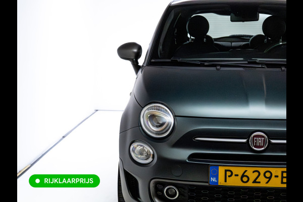 Fiat 500 1.0 Hybrid Sport Verde Portofino | 1/2 Leder/stof | Panodak | Led+ | Uconnect | Airco, Lederen MF stuurwiel, PDC achter, 16" velgen