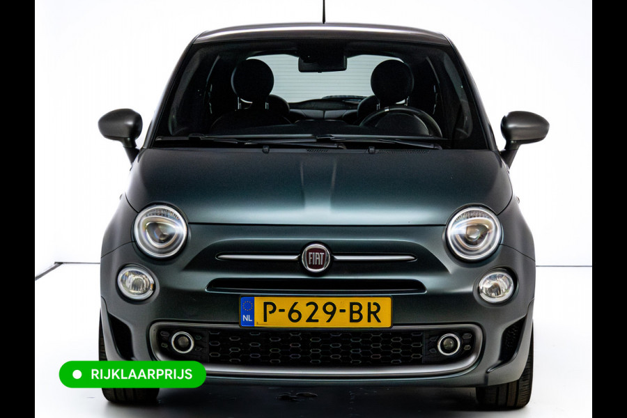 Fiat 500 1.0 Hybrid Sport Verde Portofino | 1/2 Leder/stof | Panodak | Led+ | Uconnect | Airco, Lederen MF stuurwiel, PDC achter, 16" velgen