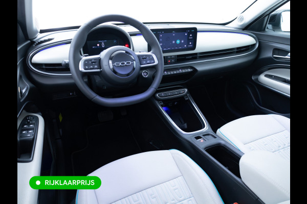 Fiat 600 1.2 Hybrid La Prima | Leer | Stoelverw. | Camera | Adap. Cruise | Sfeerverlichting | Elec. verst. best. stoel met massage en len Apple Carplay/Android auto, Navigatie, Led, PDC V+ A, Keyless entry & start