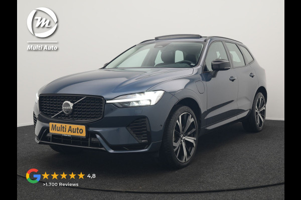 Volvo XC60 T6 AWD Plus Dark PHEV 350pk Dealer O.H. | Trekhaak Af Fabriek | Panodak | 360 Camera | Adaptive Cruise | Lederen Sportstoelen Memory & Verwarmd | 21'' L.M. | Keyless | Google Assistant | Apple Carplay | Stuur Verwarmd | DAB | Plug In Hybrid |