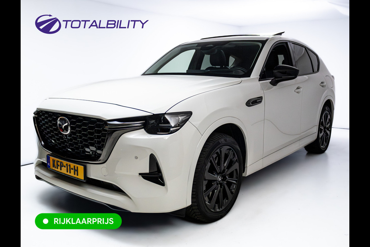 Mazda CX-60 2.5 e-SkyActiv PHEV Takumi | Panoramadak | Elec. trekhaak | Navigatie | 360 Camera | Elec. achterklep | Stoel- & stuurverw. | BOSE audio,  Draadloze telefoonlader