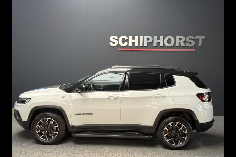 Jeep Compass 4xe 240 Plug-in Hybrid Trailhawk Vol Leer elec stoelen stoelventilatie ACC 360 Camera Alpine