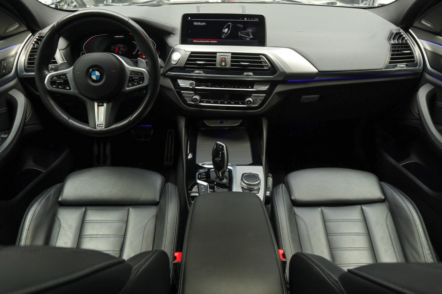 BMW X4 M40i HUD Panodak 360° Harman K Leer ACC Navi Keyless Entry & Go Elektr. uitklapbare trekhaak Elektr. bedienbare achterklep Memory seats Climate voor & achter PDC Zwarte hemelbekleding 21 inch LM v