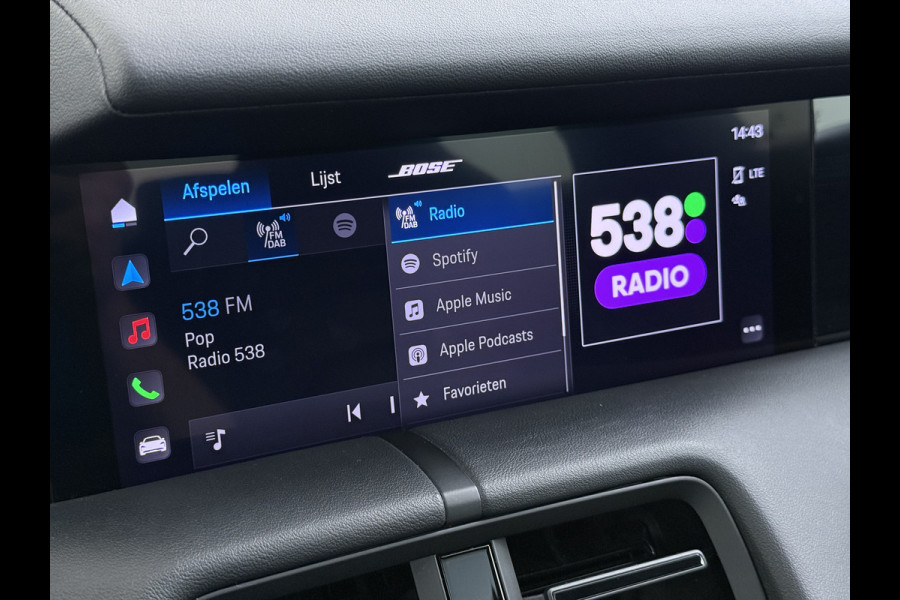 Porsche Taycan Panoramadak Sport chrono pakket Adaptieve luchtvering Bose®-Audio Apple Carplay Android Auto Navi Ecc Camera Pdc Comfortstoelen Stoelverwarming Elek.Achterklep Lmv Led Elek.Stoelen DAB Lane Change Assist ParkAssistent SOH 90% 1e Eigenaar Origineel Nederlandse Auto