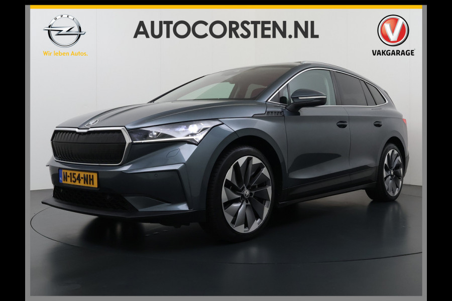 Škoda ENYAQ iV 80 Warmtepomp Trekhaak Leder Adap.Demping Panoramadak Head-Up 360°Camera Navi 3-Zone Ecc Apple Carplay Android Auto Pdc Stoel+Achterbankverwarming Led-Matrix Lmv 21" Elek.Achterklep Memory 1.000KG Trekgewicht Dealeronderhouden Zeer Compleet