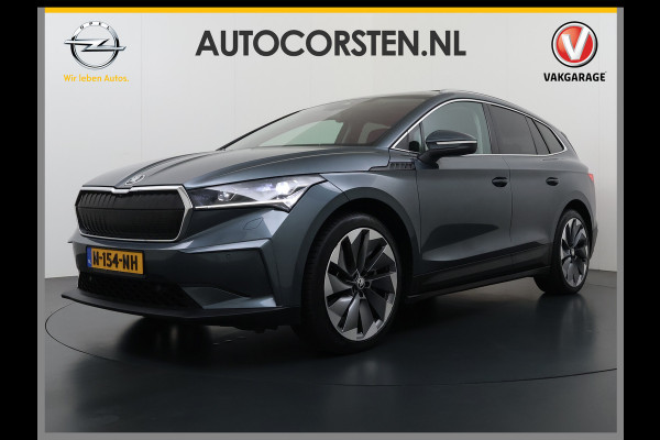 Škoda ENYAQ iV 80 Warmtepomp Trekhaak Leder Adap.Demping Panoramadak Head-Up 360°Camera Navi 3-Zone Ecc Apple Carplay Android Auto Pdc Stoel+Achterbankverwarming Led-Matrix Lmv 21" Elek.Achterklep Memory 1.000KG Trekgewicht Dealeronderhouden Zeer Compleet