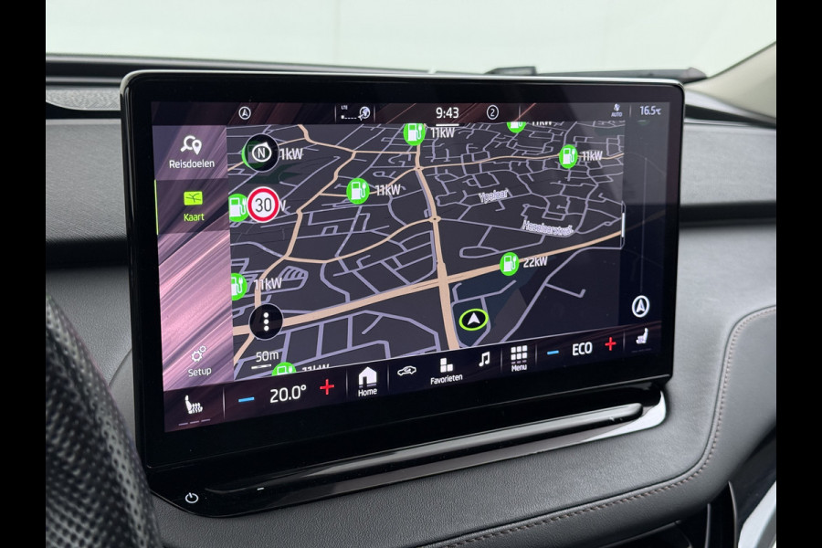 Škoda ENYAQ iV 80 Warmtepomp Trekhaak Leder Adap.Demping Panoramadak Head-Up 360°Camera Navi 3-Zone Ecc Apple Carplay Android Auto Pdc Stoel+Achterbankverwarming Led-Matrix Lmv 21" Elek.Achterklep Memory 1.000KG Trekgewicht Dealeronderhouden Zeer Compleet