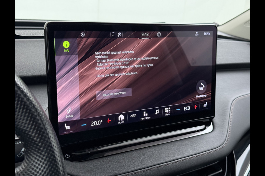 Škoda ENYAQ iV 80 Warmtepomp Trekhaak Leder Adap.Demping Panoramadak Head-Up 360°Camera Navi 3-Zone Ecc Apple Carplay Android Auto Pdc Stoel+Achterbankverwarming Led-Matrix Lmv 21" Elek.Achterklep Memory 1.000KG Trekgewicht Dealeronderhouden Zeer Compleet