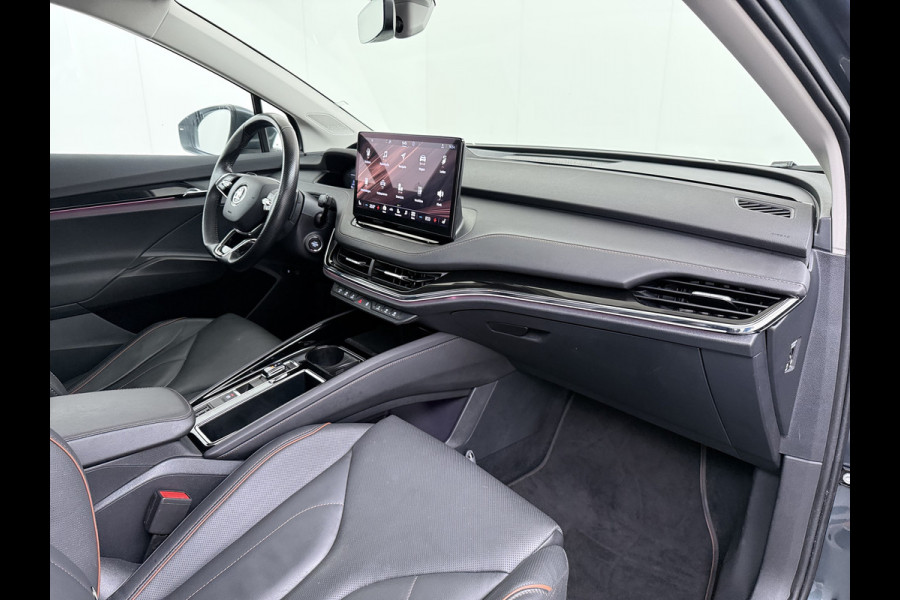 Škoda ENYAQ iV 80 Warmtepomp Trekhaak Leder Adap.Demping Panoramadak Head-Up 360°Camera Navi 3-Zone Ecc Apple Carplay Android Auto Pdc Stoel+Achterbankverwarming Led-Matrix Lmv 21" Elek.Achterklep Memory 1.000KG Trekgewicht Dealeronderhouden Zeer Compleet