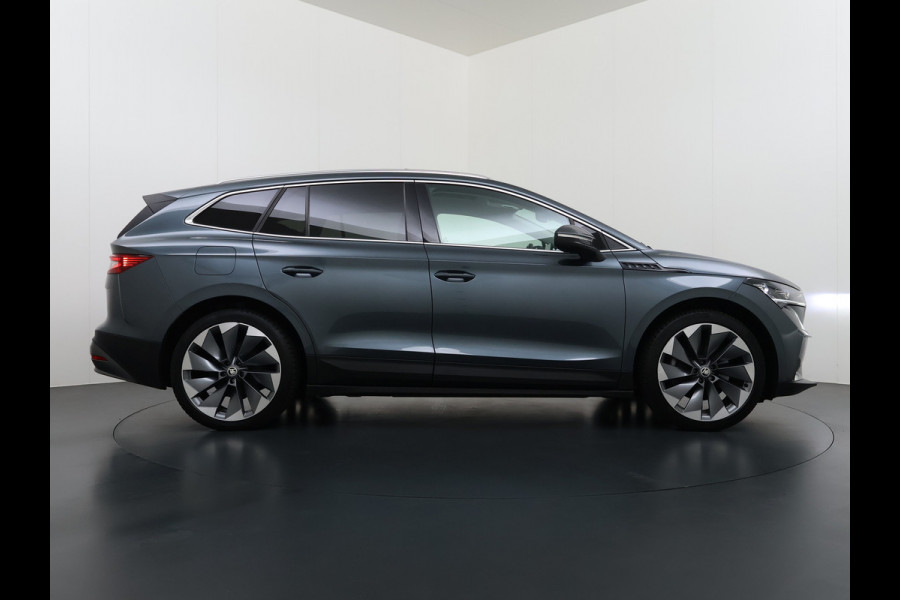 Škoda ENYAQ iV 80 Warmtepomp Trekhaak Leder Adap.Demping Panoramadak Head-Up 360°Camera Navi 3-Zone Ecc Apple Carplay Android Auto Pdc Stoel+Achterbankverwarming Led-Matrix Lmv 21" Elek.Achterklep Memory 1.000KG Trekgewicht Dealeronderhouden Zeer Compleet