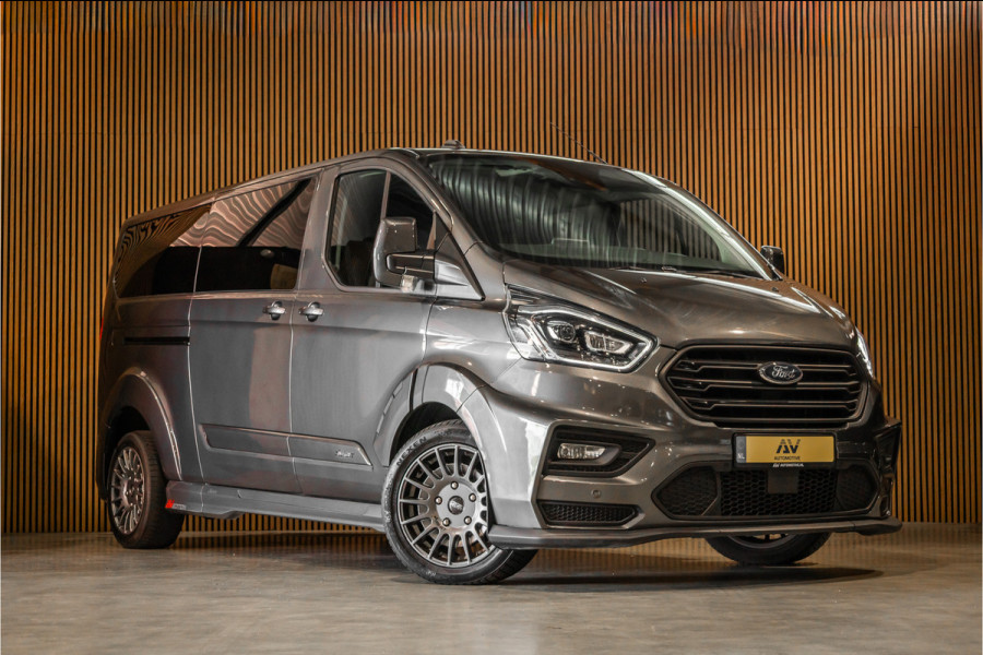 Ford Transit Custom MS-RT 320 2.0 TDCI L2H1 DC | ACC | BLIS | Bi-Xenon | Elek stoel | CarPlay | Navigatie | Camera | Stoelverwarming | L+R Schuifdeur | Lederen bekleding | Spoiler-pakket | Nieuwe APK | Verlengde fabrieksgarantie