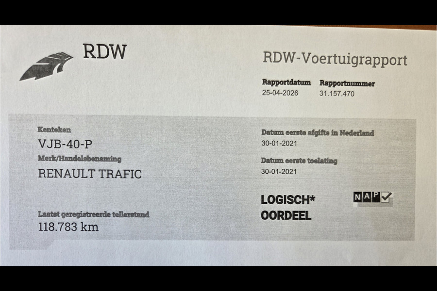 Renault Trafic 2.0 dCi Automaat 150 Pk - 107Kw L2 Comfort Airco Cruisecontrol Navigatie