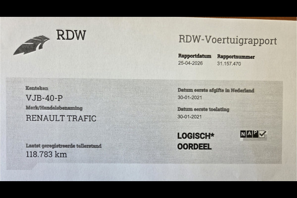 Renault Trafic 2.0 dCi Automaat 150 Pk - 107Kw L2 Comfort Airco Cruisecontrol Navigatie