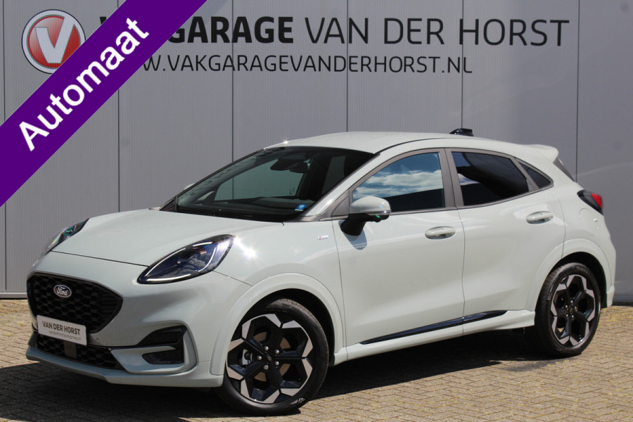 Ford Puma 1.0-125pk EcoBoost Mild-Hybrid ST-Line X AUTOMAAT ! Fabr. garantie t/m 22-04-2029 ! Slechts 6.800km ! Aut. airco, lane- en side assist, camera 360gr., stoel-, stuur- en voorraamverwarming, navigatie, telefoonvoorb., adaptieve cruise control etc.