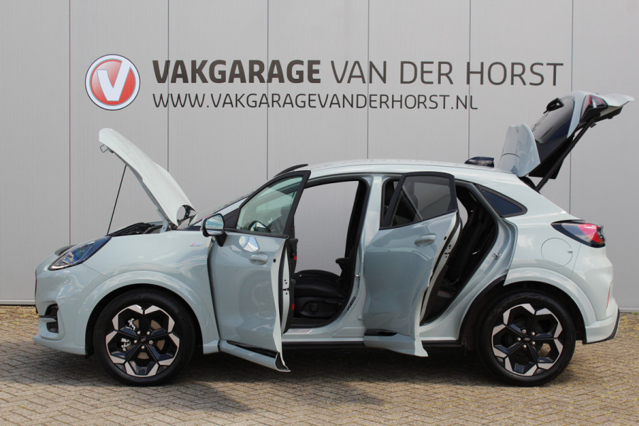 Ford Puma 1.0-125pk EcoBoost Mild-Hybrid ST-Line X AUTOMAAT ! Fabr. garantie t/m 22-04-2029 ! Slechts 6.800km ! Aut. airco, lane- en side assist, camera 360gr., stoel-, stuur- en voorraamverwarming, navigatie, telefoonvoorb., adaptieve cruise control etc.
