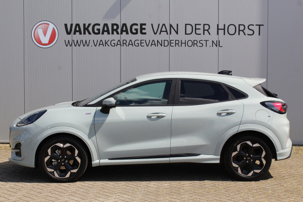 Ford Puma 1.0-125pk EcoBoost Mild-Hybrid ST-Line X AUTOMAAT ! Fabr. garantie t/m 22-04-2029 ! Slechts 6.800km ! Aut. airco, lane- en side assist, camera 360gr., stoel-, stuur- en voorraamverwarming, navigatie, telefoonvoorb., adaptieve cruise control etc.