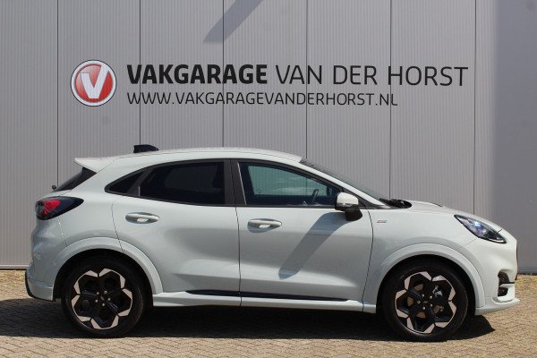 Ford Puma 1.0-125pk EcoBoost Mild-Hybrid ST-Line X AUTOMAAT ! Fabr. garantie t/m 22-04-2029 ! Slechts 6.800km ! Aut. airco, lane- en side assist, camera 360gr., stoel-, stuur- en voorraamverwarming, navigatie, telefoonvoorb., adaptieve cruise control etc.