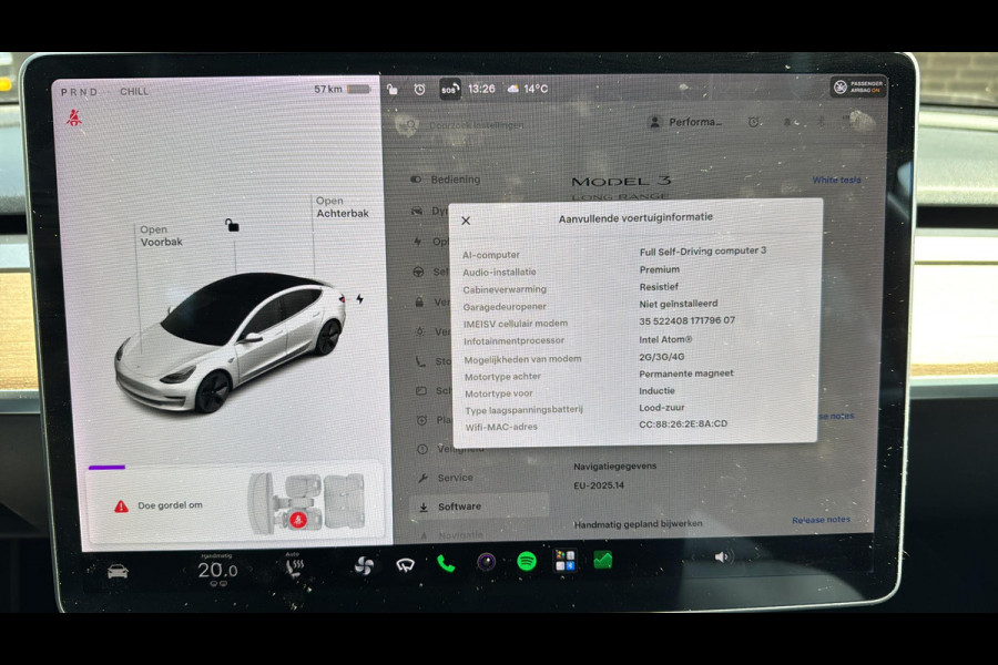 Tesla Model 3 Long Range AWD 75 kWh SOH 90%| 83.000KM!! | AUTOPILOT| GARANTIE ACCU + AANDRIJFLIJN TOT 12-2027 OF 192.000KM!