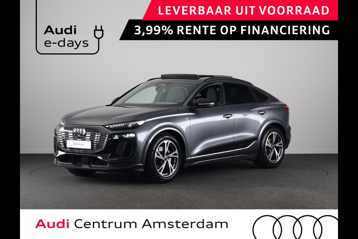 Audi Q6 Sportback e-tron S edition 83Kwh 252 pk | Adaptive air suspension | Glazen panoramadak | Stoelverwarming voorin en achterin | Stuurverwarming |