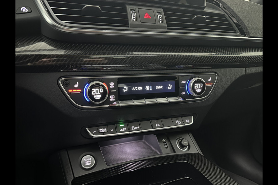 Audi Q5 Sportback S-Line | Luchtvering | Panorama | Carbon | Head-Up | Trekhaak | Keyless-Entry | Leder | Matrix-LED | Black-Optic | Standkachel | Virtual-Cockpit | Carplay | Getint Glas | Stoelverwarming | Zwarte Hemel | Draadloos Laden |