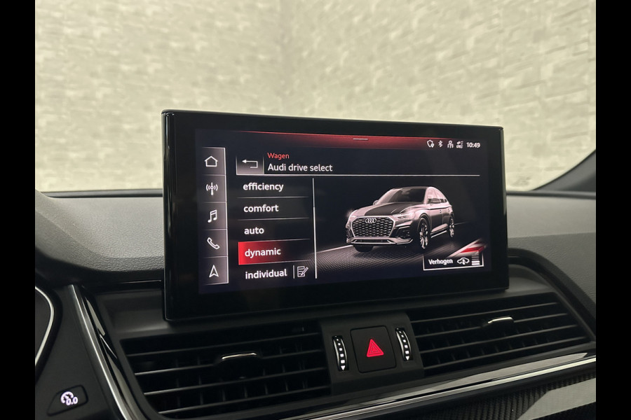 Audi Q5 Sportback S-Line | Luchtvering | Panorama | Carbon | Head-Up | Trekhaak | Keyless-Entry | Leder | Matrix-LED | Black-Optic | Standkachel | Virtual-Cockpit | Carplay | Getint Glas | Stoelverwarming | Zwarte Hemel | Draadloos Laden |