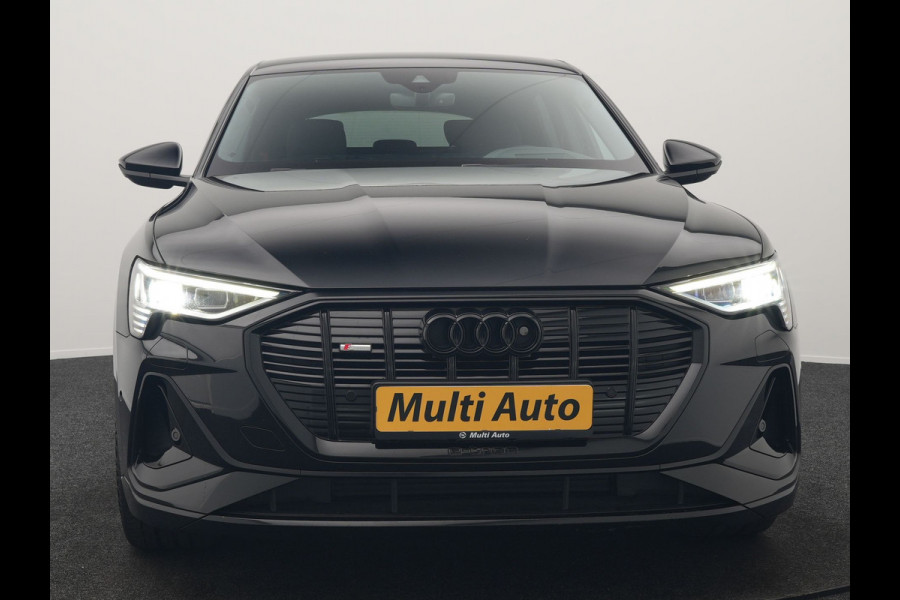 Audi e-tron 50 Quattro Black Edition 313pk Dealer O.H. | Luchtvering | Trekhaak | Camera | Head Up | Lederen Sportstoelen Memory & Verwarmd | Bang & Olufsen | Cruise Control | Keyless | Sfeerverlichting | Apple Carplay | Navigatie | DAB | 21''L.M |