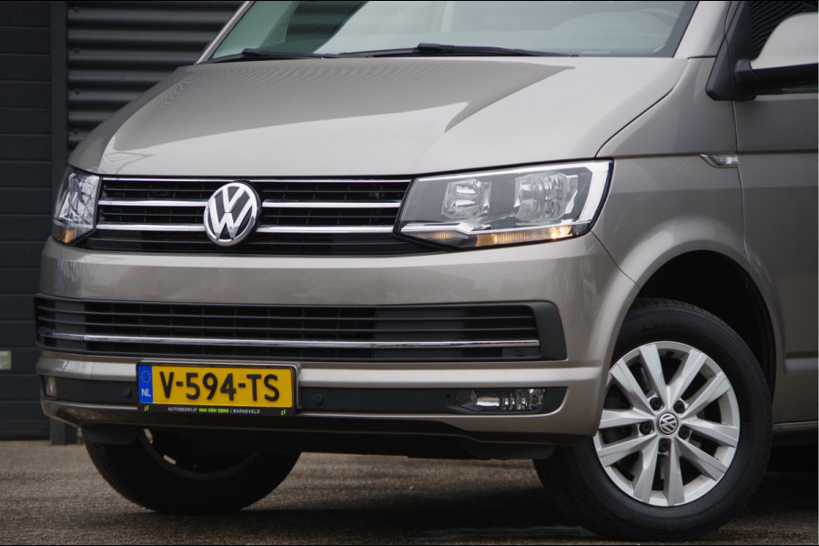 Volkswagen Transporter 2.0 TDI L2H1 DC-5P, 150PK AUT. NAP! TREKHAAK, CARPLAY, NAVI, CRUISE, LEDER STUUR, PARKEERSENSOREN, 16'' LMV