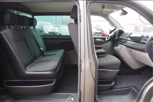 Volkswagen Transporter 2.0 TDI L2H1 DC-5P, 150PK AUT. NAP! TREKHAAK, CARPLAY, NAVI, CRUISE, LEDER STUUR, PARKEERSENSOREN, 16'' LMV