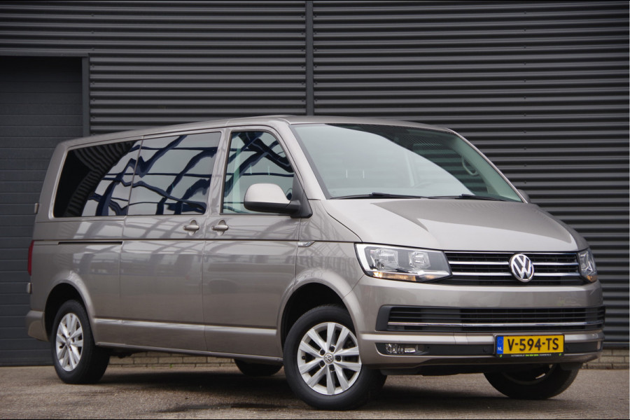 Volkswagen Transporter 2.0 TDI L2H1 DC-5P, 150PK AUT. NAP! TREKHAAK, CARPLAY, NAVI, CRUISE, LEDER STUUR, PARKEERSENSOREN, 16'' LMV