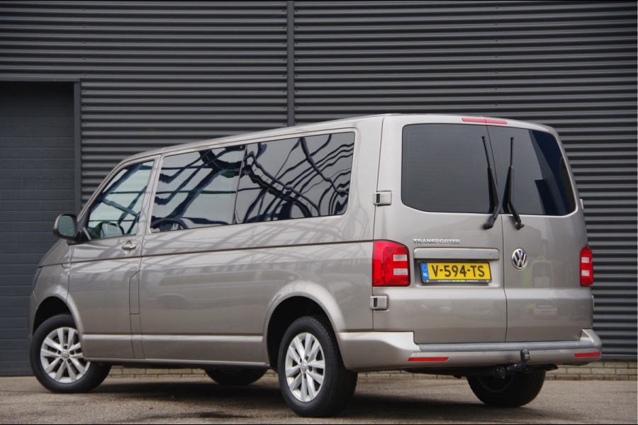 Volkswagen Transporter 2.0 TDI L2H1 DC-5P, 150PK AUT. NAP! TREKHAAK, CARPLAY, NAVI, CRUISE, LEDER STUUR, PARKEERSENSOREN, 16'' LMV
