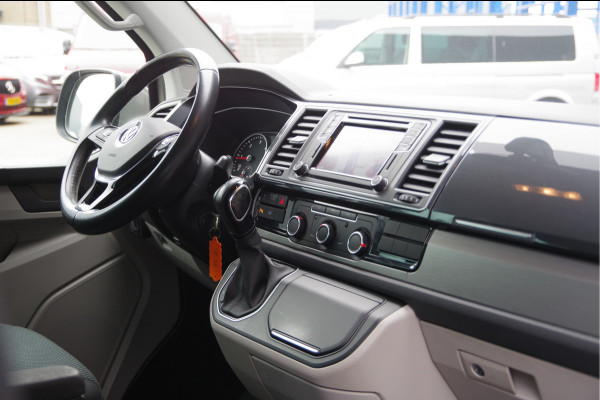 Volkswagen Transporter 2.0 TDI L2H1 DC-5P, 150PK AUT. NAP! TREKHAAK, CARPLAY, NAVI, CRUISE, LEDER STUUR, PARKEERSENSOREN, 16'' LMV