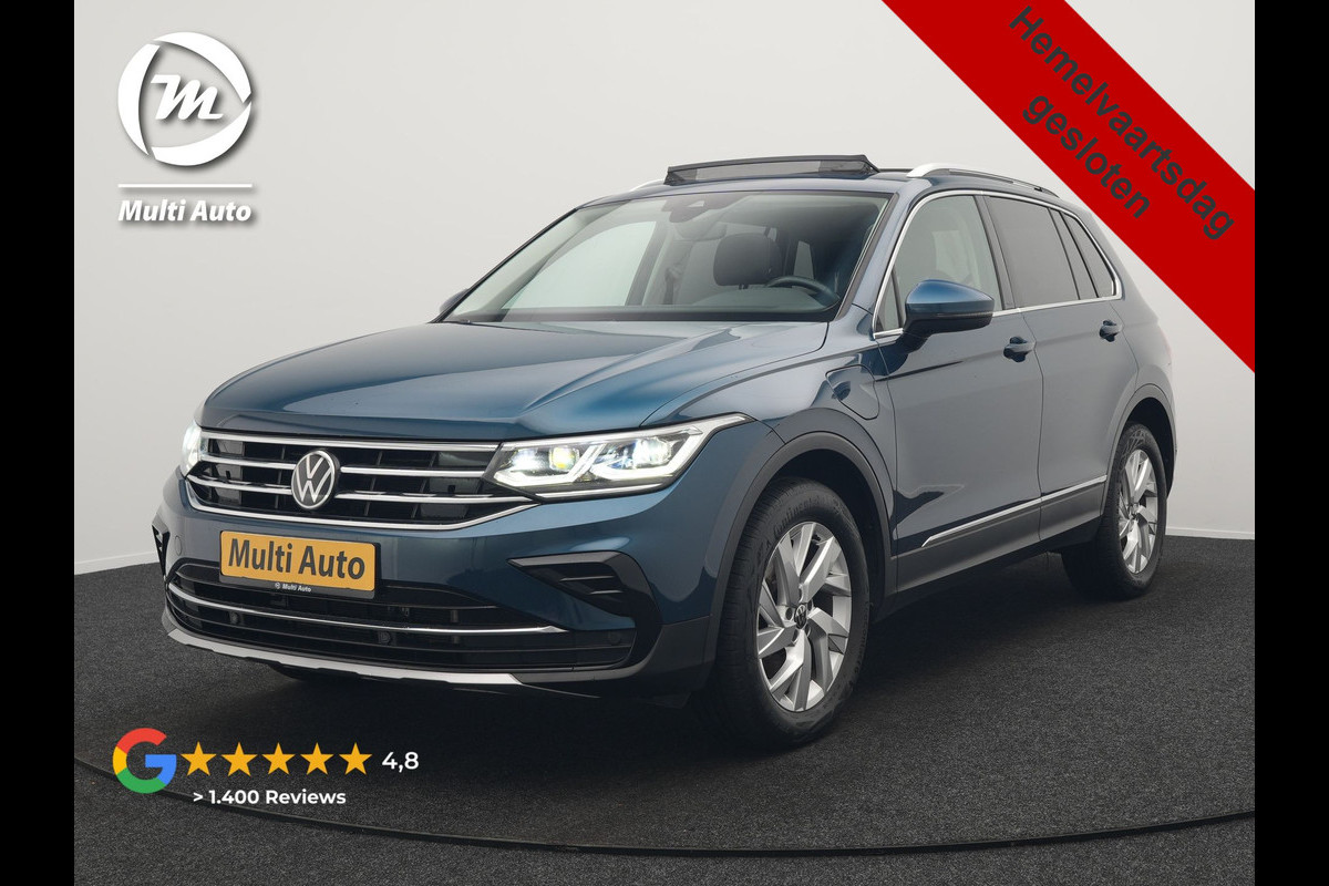 Volkswagen Tiguan 1.4 TSI eHybrid Elegance PHEV 245pk | Panodak | Camera | IQ Light | Adaptive Cruise | Alcantara Sportstoelen Verwarmd | Apple Carplay | Sfeerverlichting | Stuur Verwarmd | Navigatie | Virtual | DAB | Plug In Hybrid