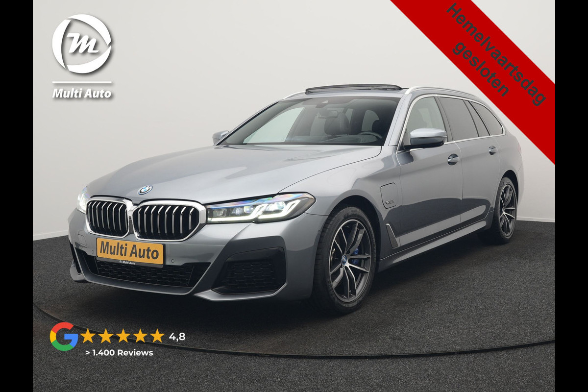 BMW 5 Serie Touring 530e xDrive M Sport PHEV 293pk Dealer O.H. | Panodak | Head Up | Laser LED | 360 Camera | Harman & Kardon | Sfeerverlichting | Alcantara Sportstoelen Verwarmd | Keyless | Blis | Virtual | Navigatie | DAB | Plug In Hybrid