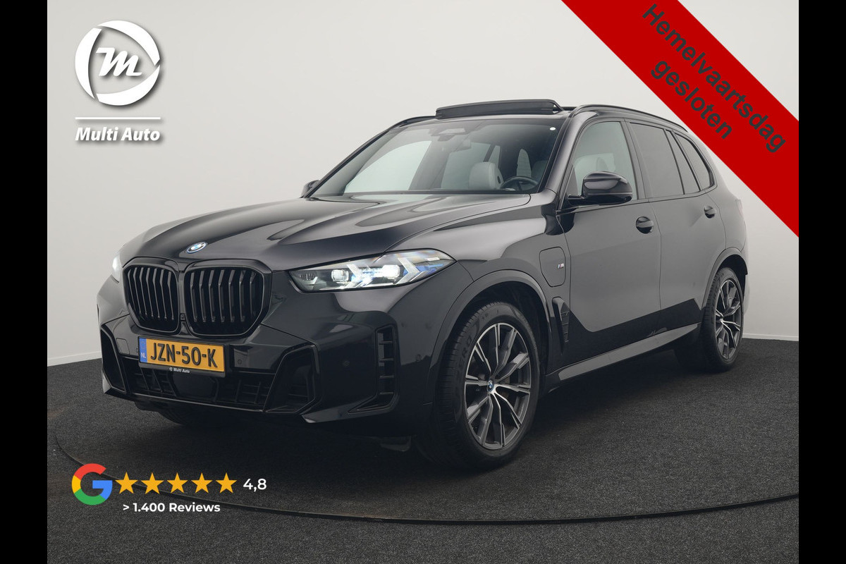 BMW X5 xDrive50e M Sport PHEV 490pk Dealer O.H. | Panodak | Luchtvering | Adaptive Cruise | Head Up | 360 Camera | Harman / Kardon | Lederen Sportstoelen Memory & Verwarmd | Sfeerverlichting | Apple Carplay | Keyless | Blis | 20"L.M | Plug