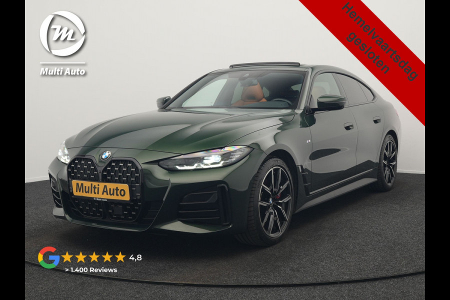BMW 4 Serie Coupé 430i M Sport 245pk Dealer O.H Sanremo Green | Panodak | Lederen Competition Stoelen Memory & Verwarmd | Adaptive Onderstel | 360 Camera | Harman & Kardon | 19" L.M | Carbon | Apple Carplay | Navigatie | Blis | Virtual | DAB |