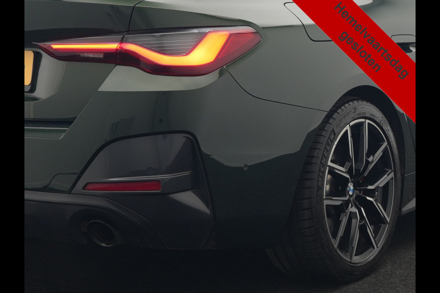 BMW 4 Serie Coupé 430i M Sport 245pk Dealer O.H Sanremo Green | Panodak | Lederen Competition Stoelen Memory & Verwarmd | Adaptive Onderstel | 360 Camera | Harman & Kardon | 19" L.M | Carbon | Apple Carplay | Navigatie | Blis | Virtual | DAB |